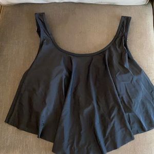 Black Bikini Top with Flounce (Size XL)